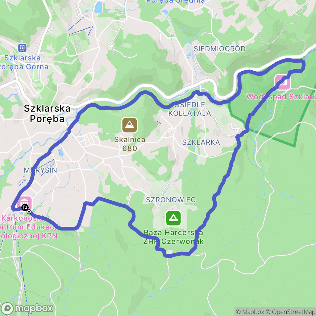 Szklarska Poręba: mapa trasy - Poland