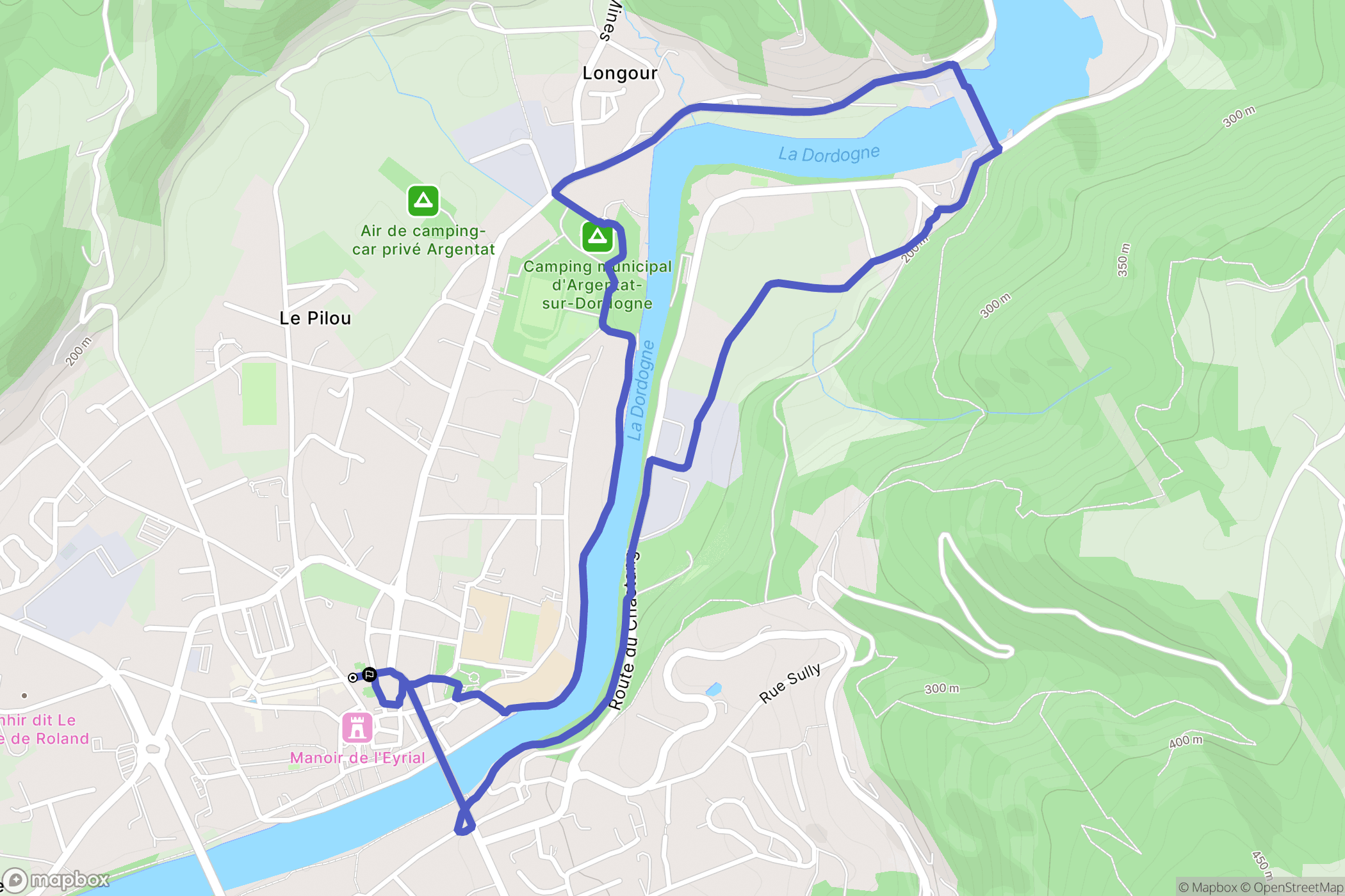 Argentat-sur-Dordogne : carte du parcours de randonnée - France
