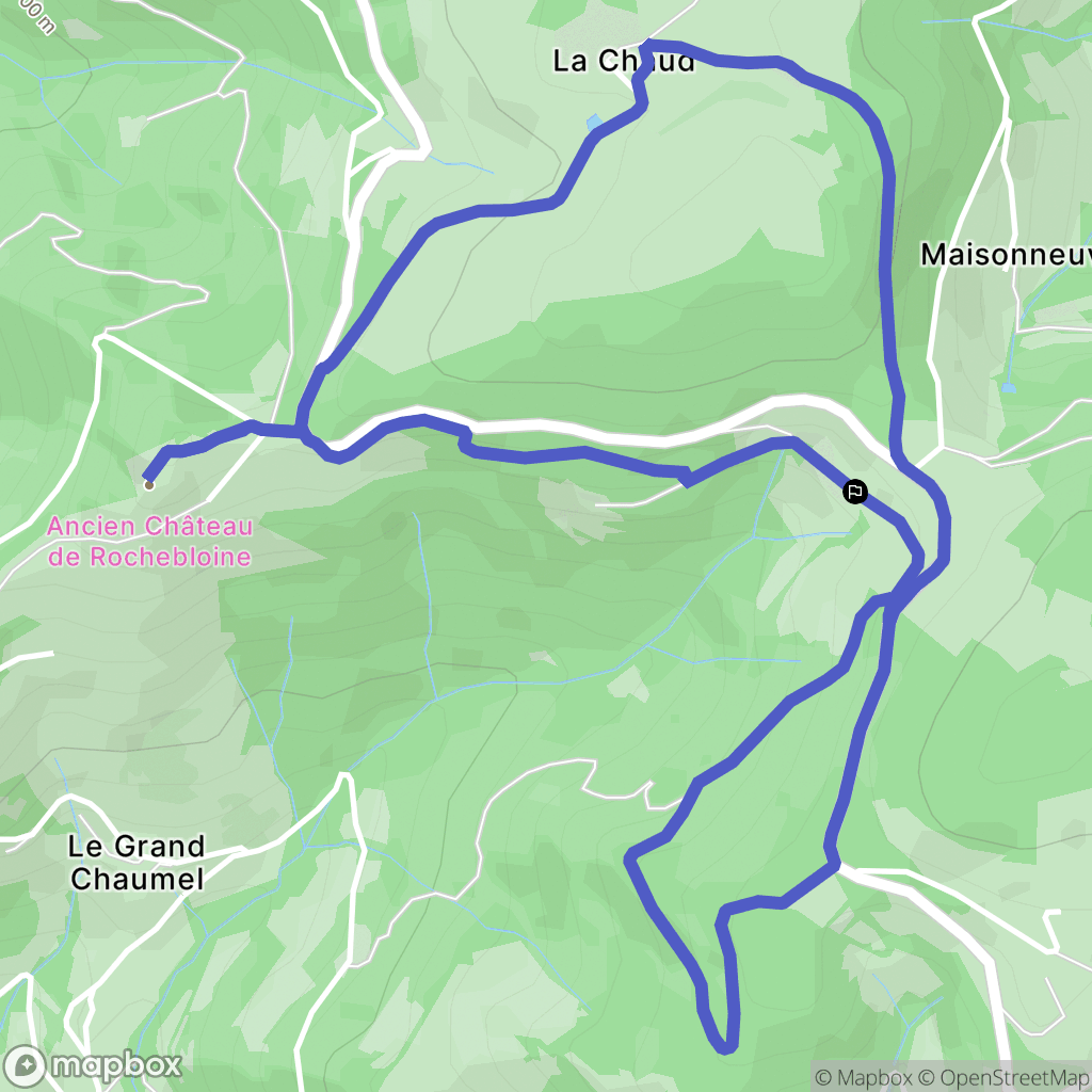 Nozières : carte du parcours de randonnée - France