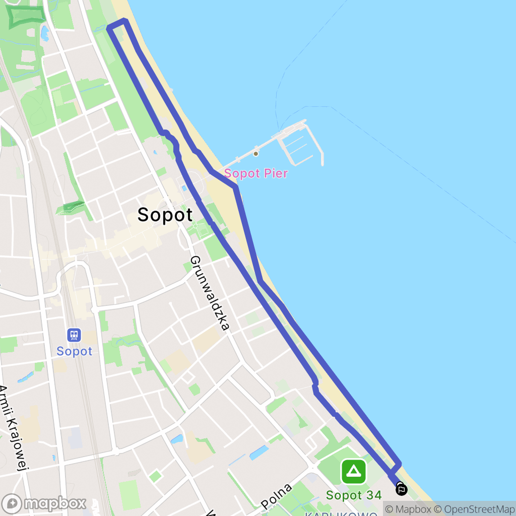 Sopot: mapa trasy - Poland