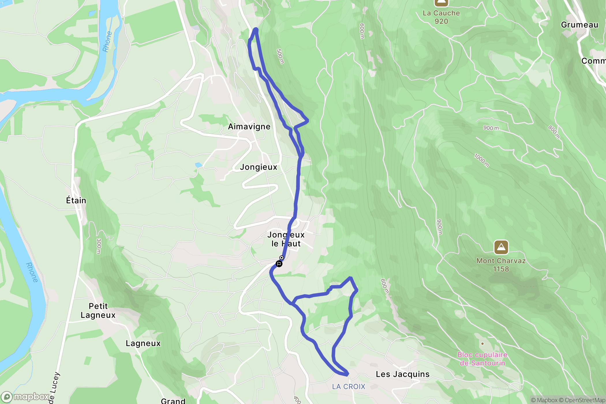 Jongieux : carte du parcours de randonnée - France