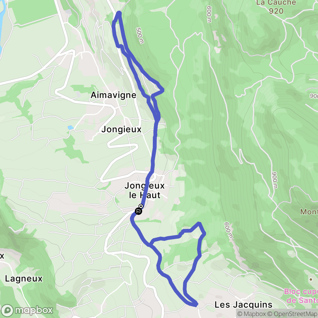 Jongieux : carte du parcours de randonnée - France