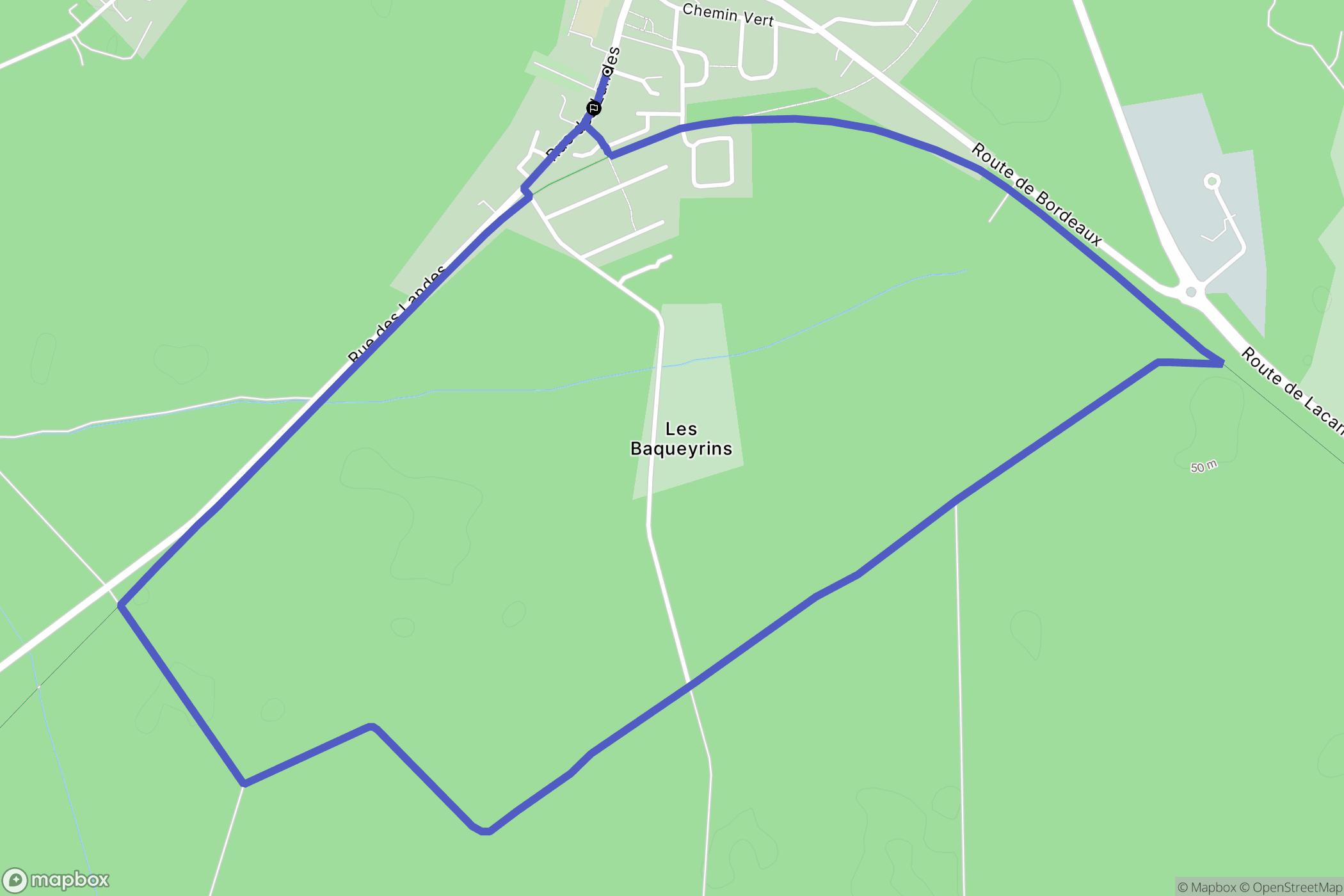 Sainte-Hélène : carte du parcours de randonnée - France