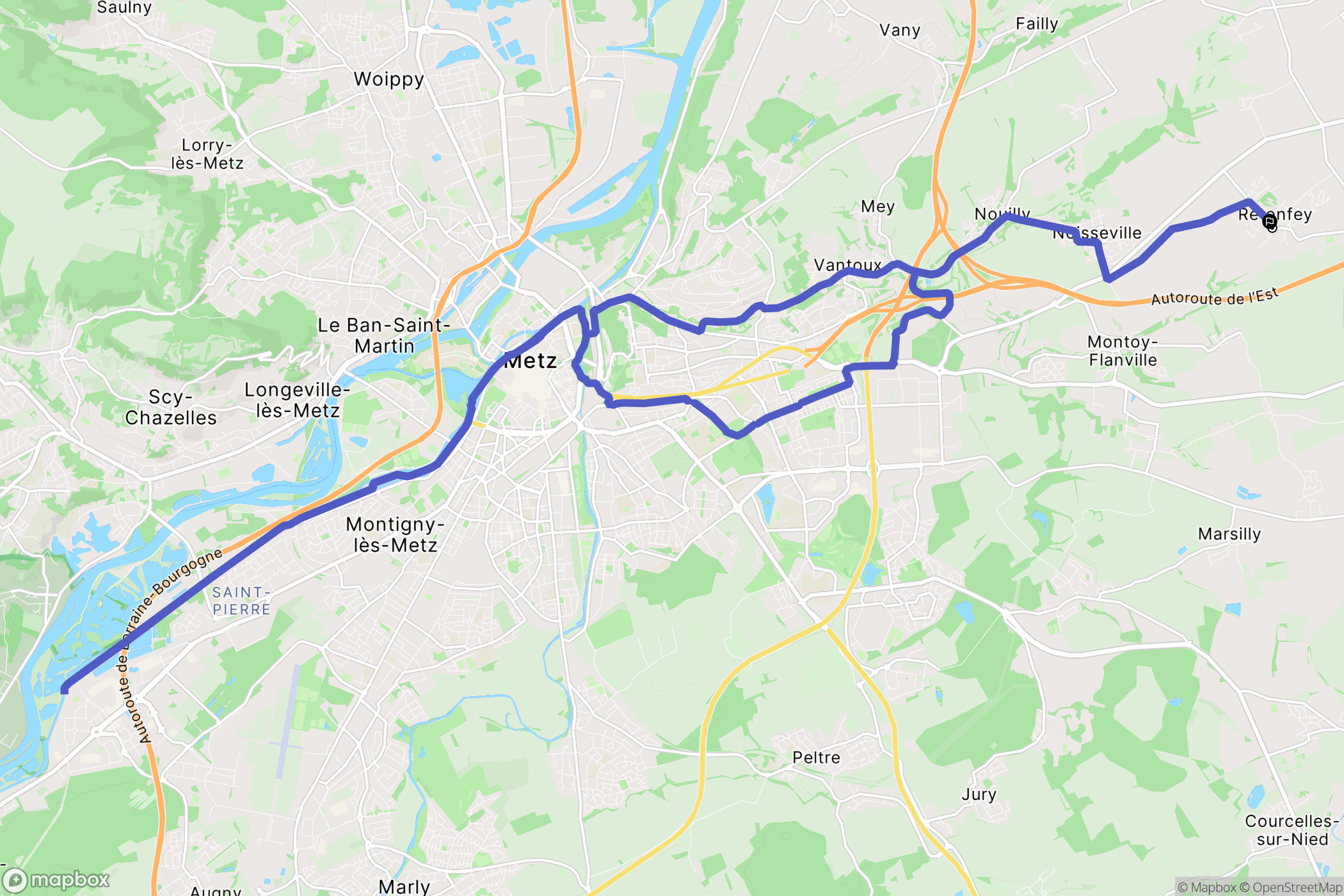 Retonfey : carte du parcours de randonnée - France
