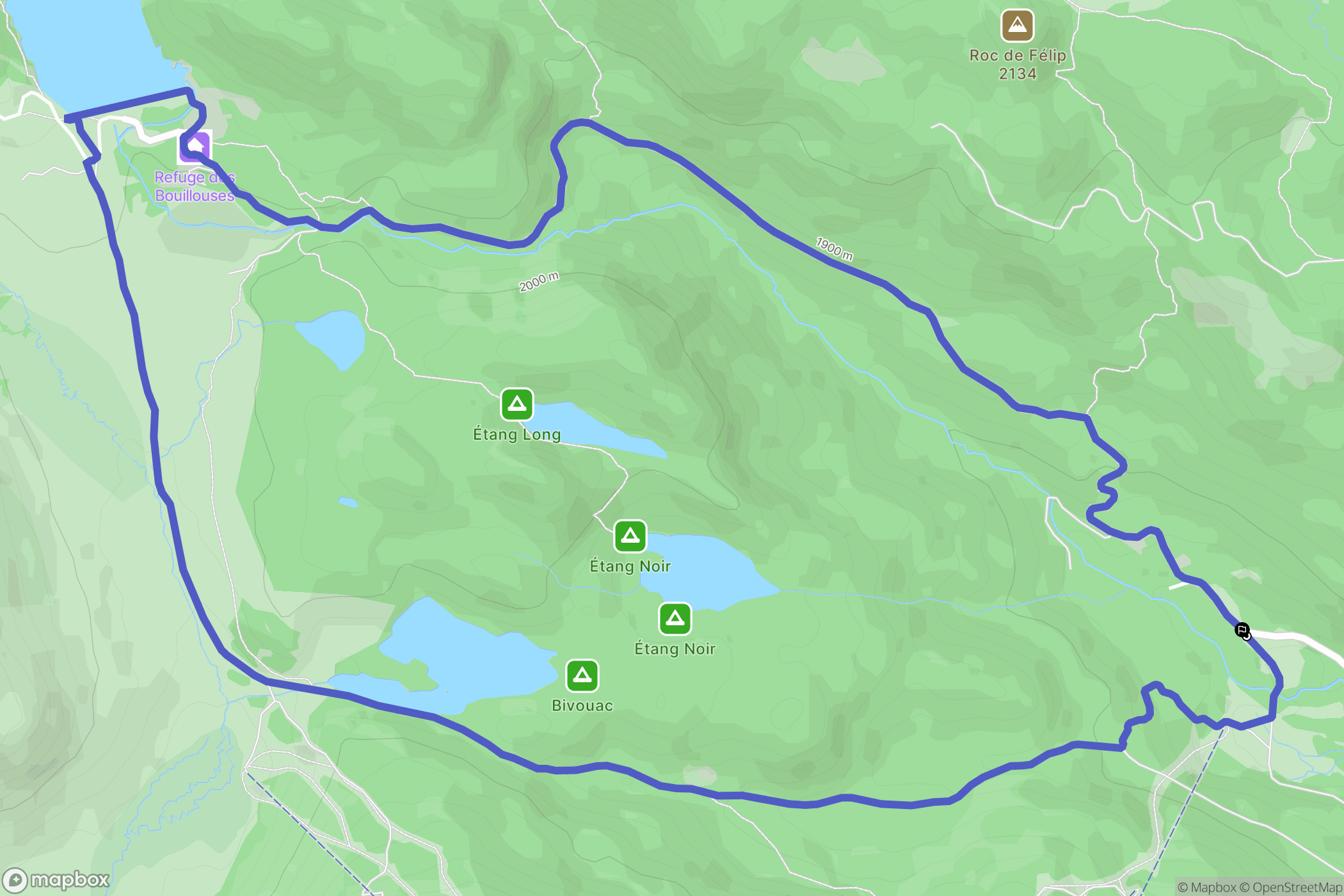 La Llagonne : carte du parcours de randonnée - France