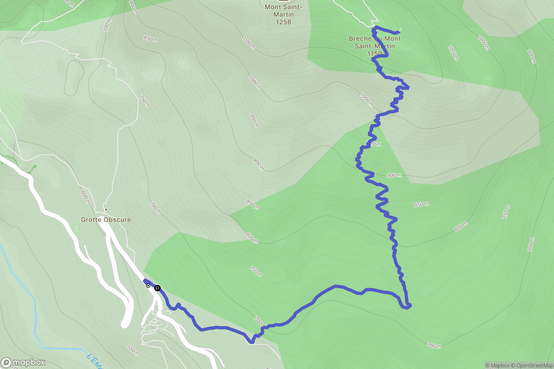 Aiglun : carte du parcours de randonnée - France