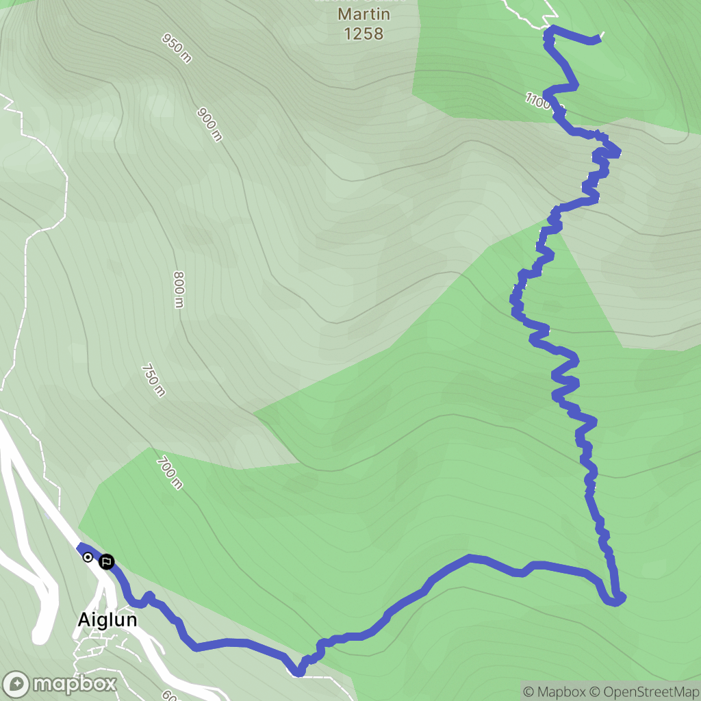 Aiglun : carte du parcours de randonnée - France