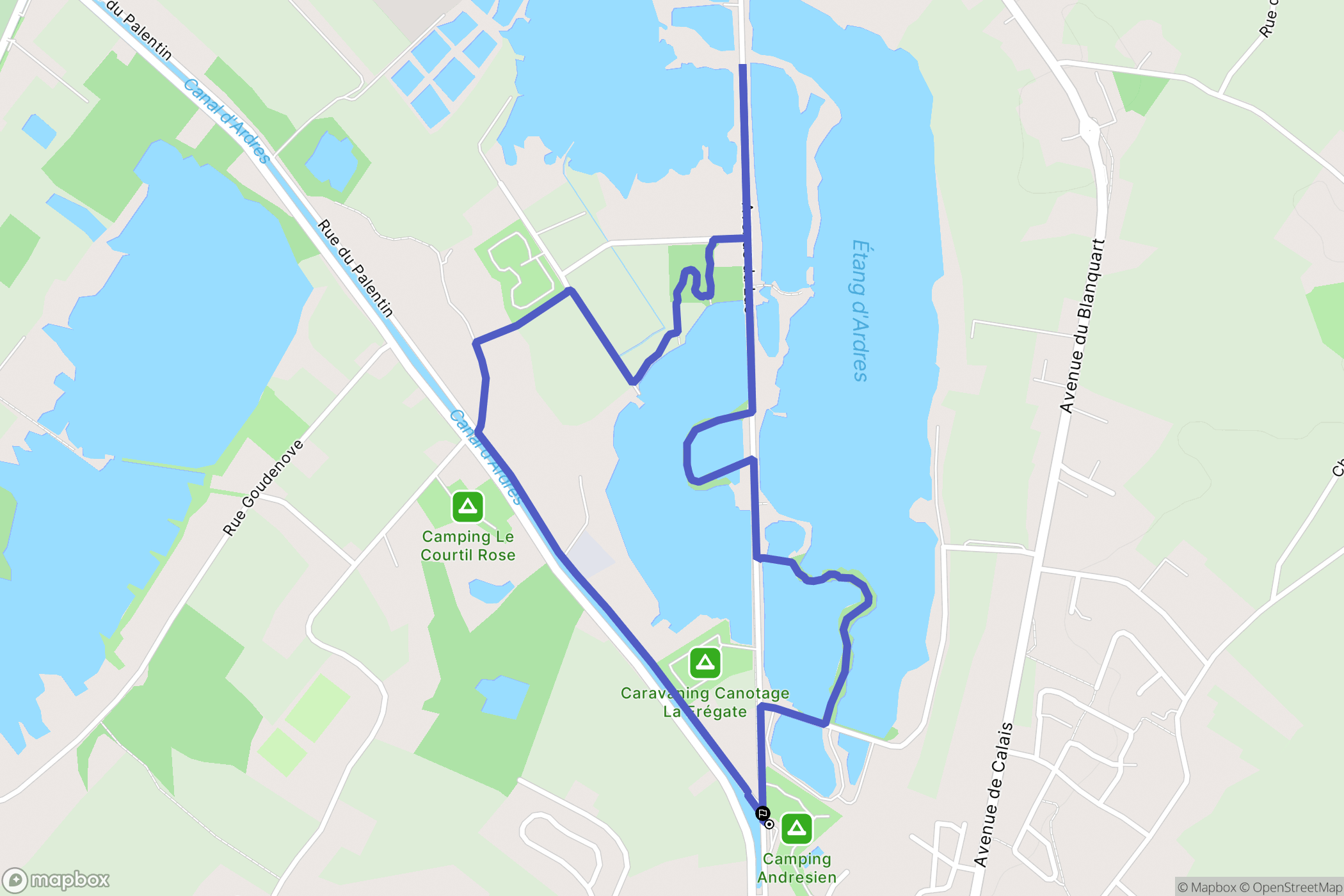 Ardres : carte du parcours de randonnée - France