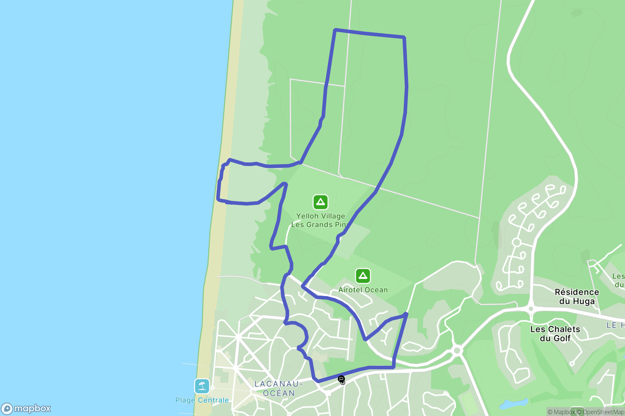 Lacanau : carte du parcours de randonnée - France