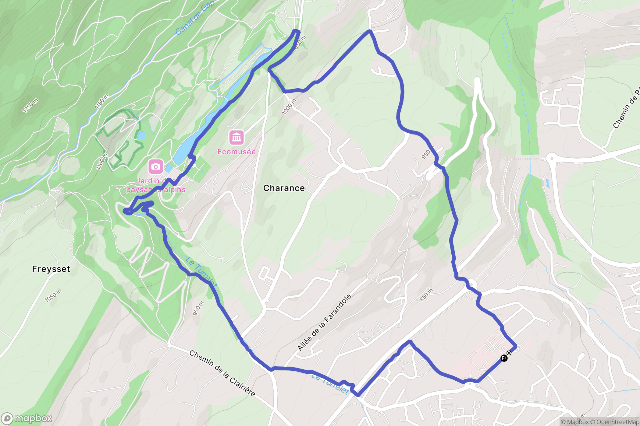 Gap : carte du parcours de randonnée - France