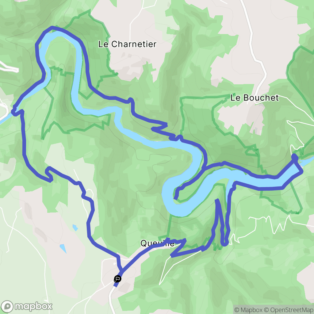 Queuille : carte du parcours de randonnée - France
