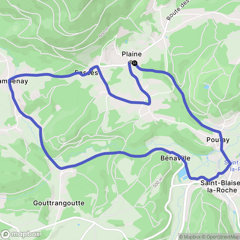 Plaine : carte du parcours de randonnée - France