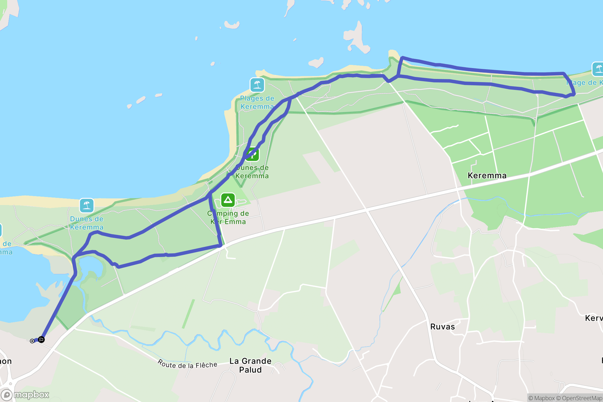 Goulven : carte du parcours de randonnée - France
