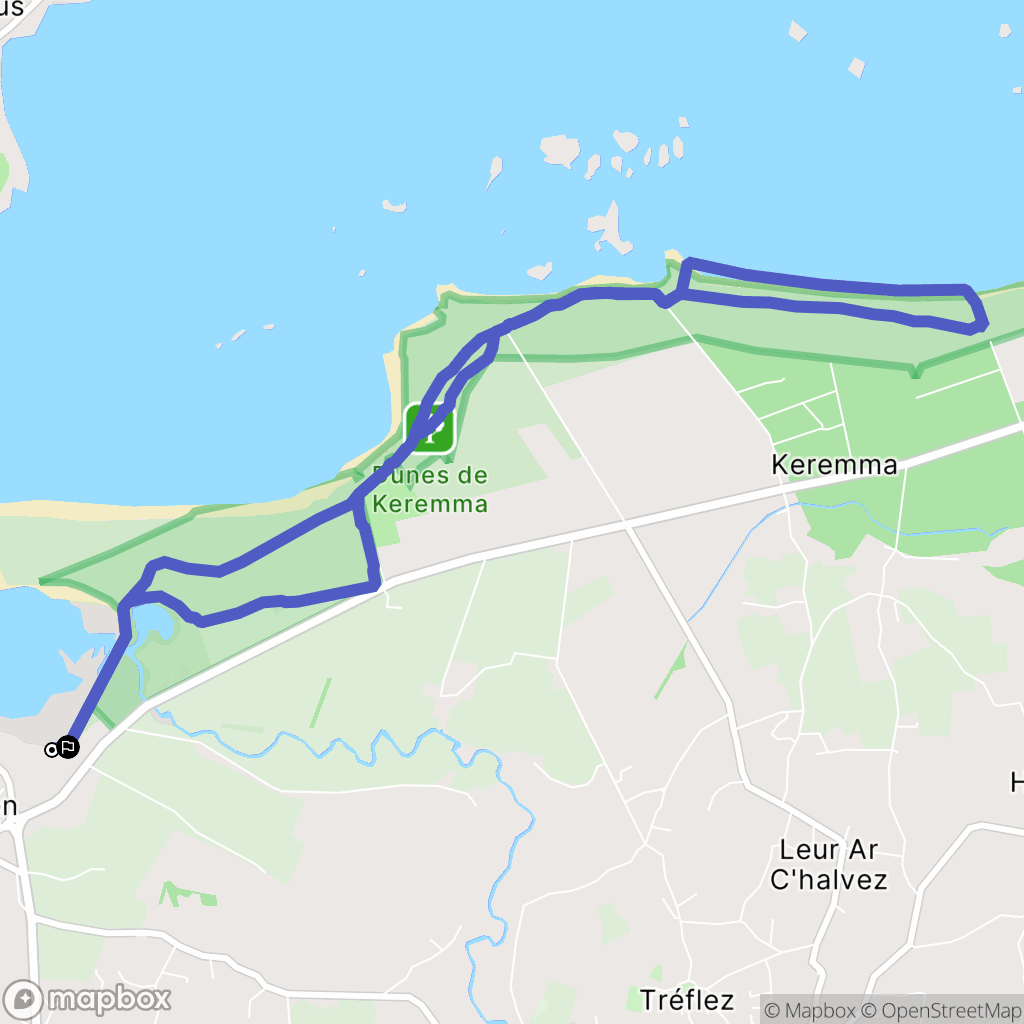 Goulven : carte du parcours de randonnée - France