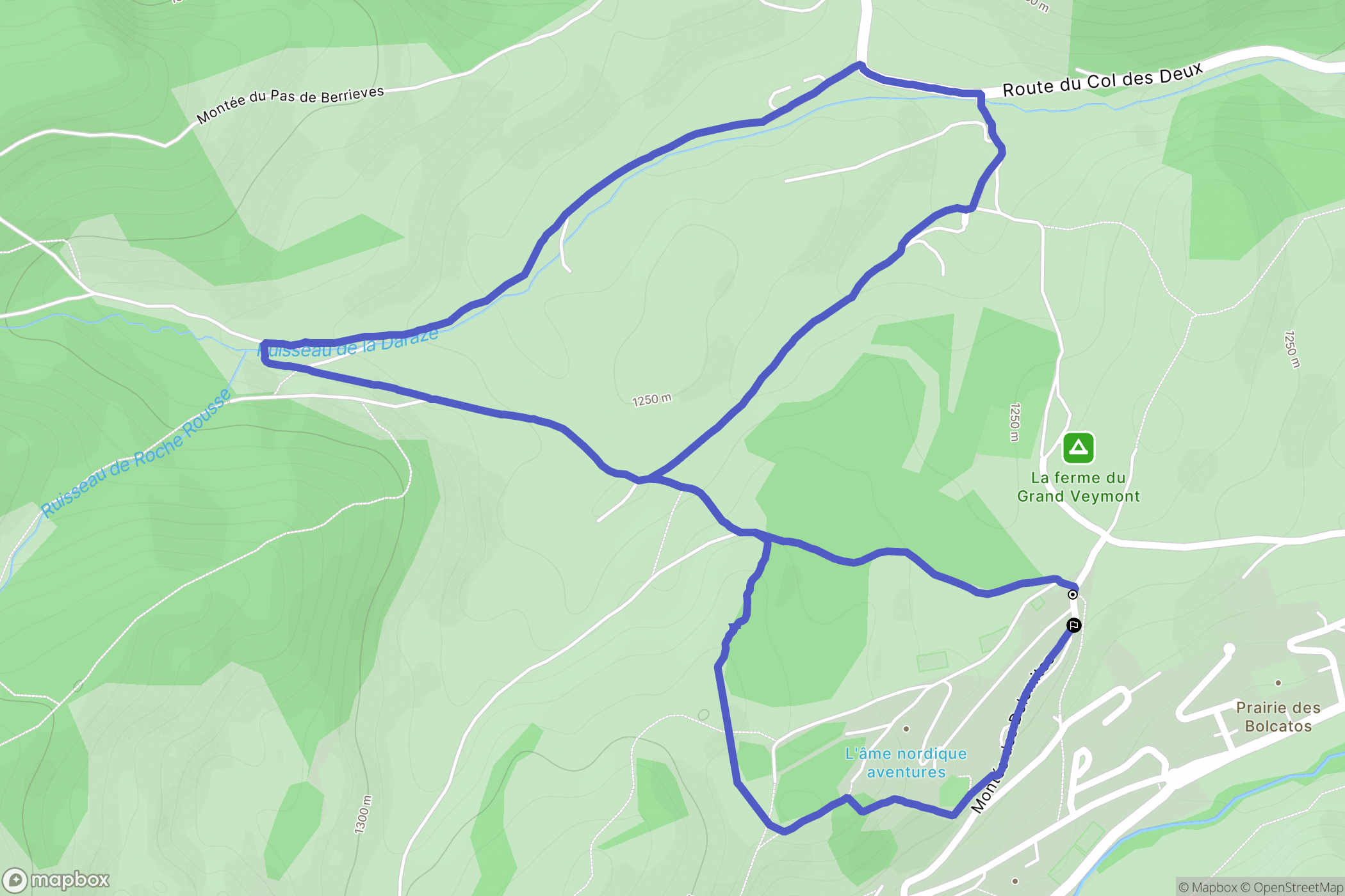 Gresse-en-Vercors : carte du parcours de randonnée - France