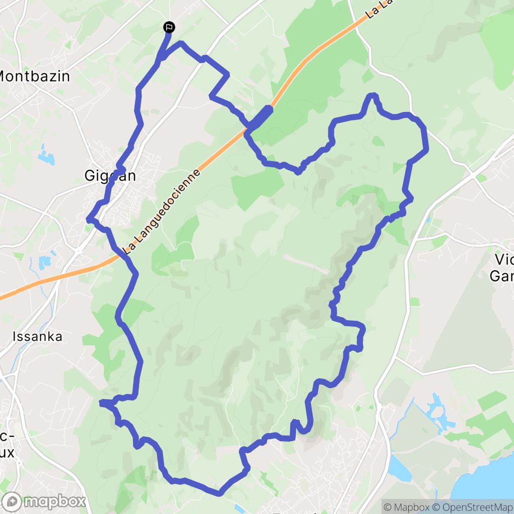 Cournonsec : carte du parcours de randonnée - France