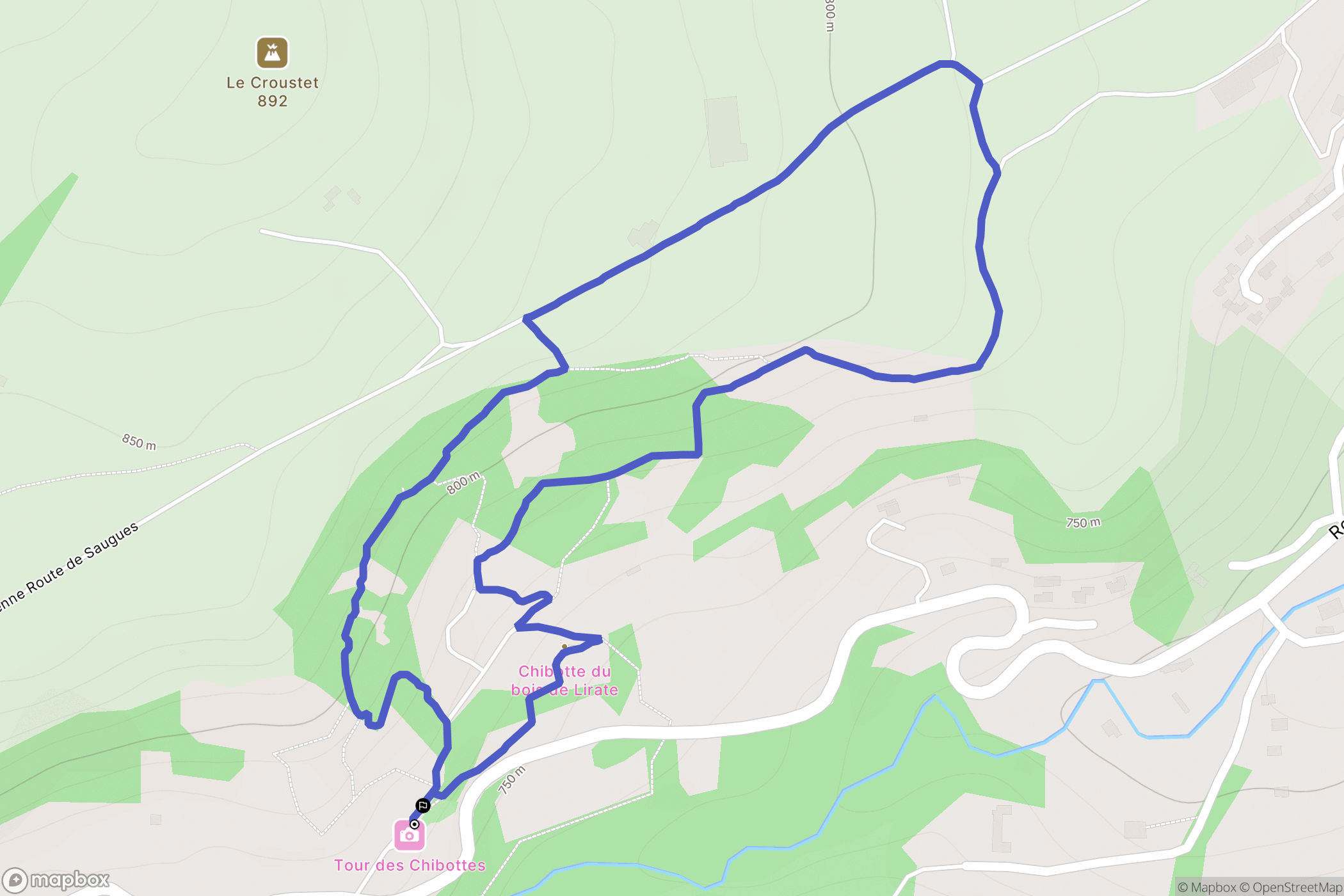 Vals-près-le-Puy : carte du parcours de randonnée - France