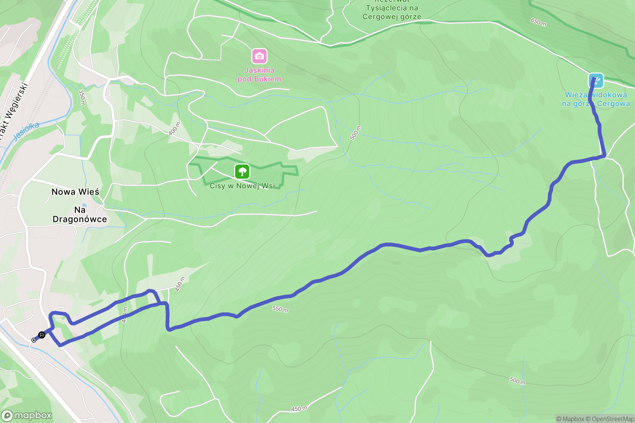 Nowa Wieś: mapa trasy - Poland