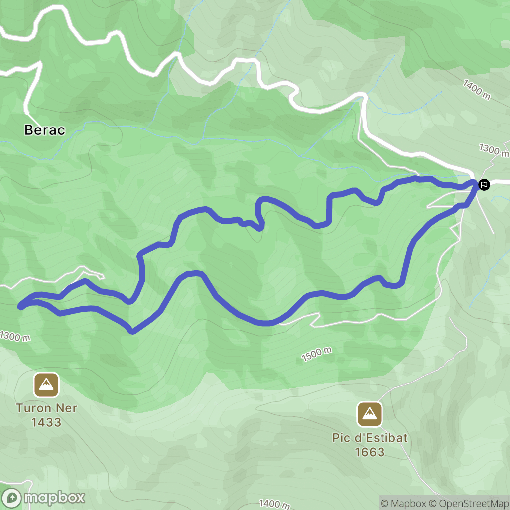 Saurat : carte du parcours de randonnée - France