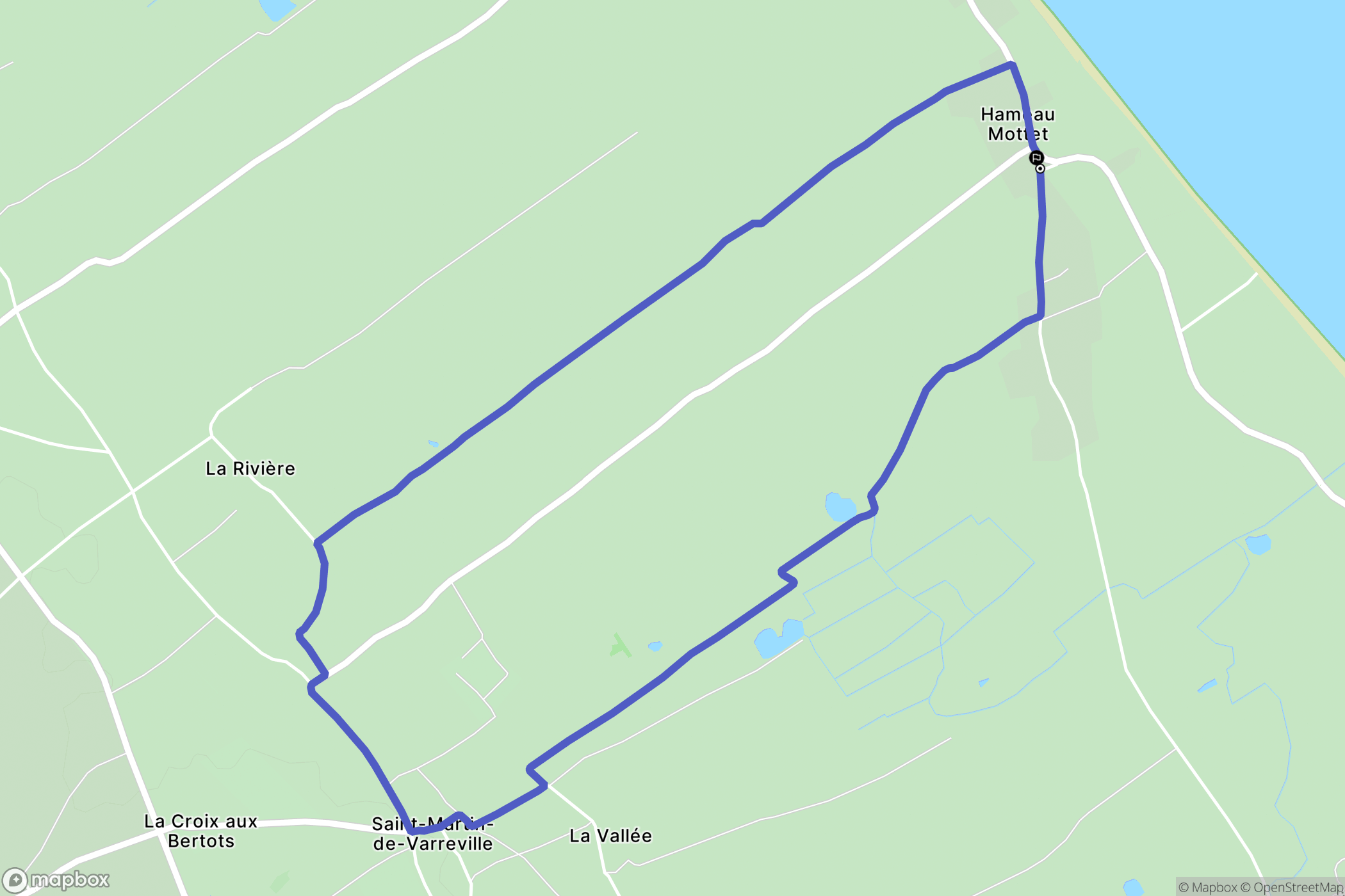 Saint-Martin-de-Varreville : carte du parcours de randonnée - France
