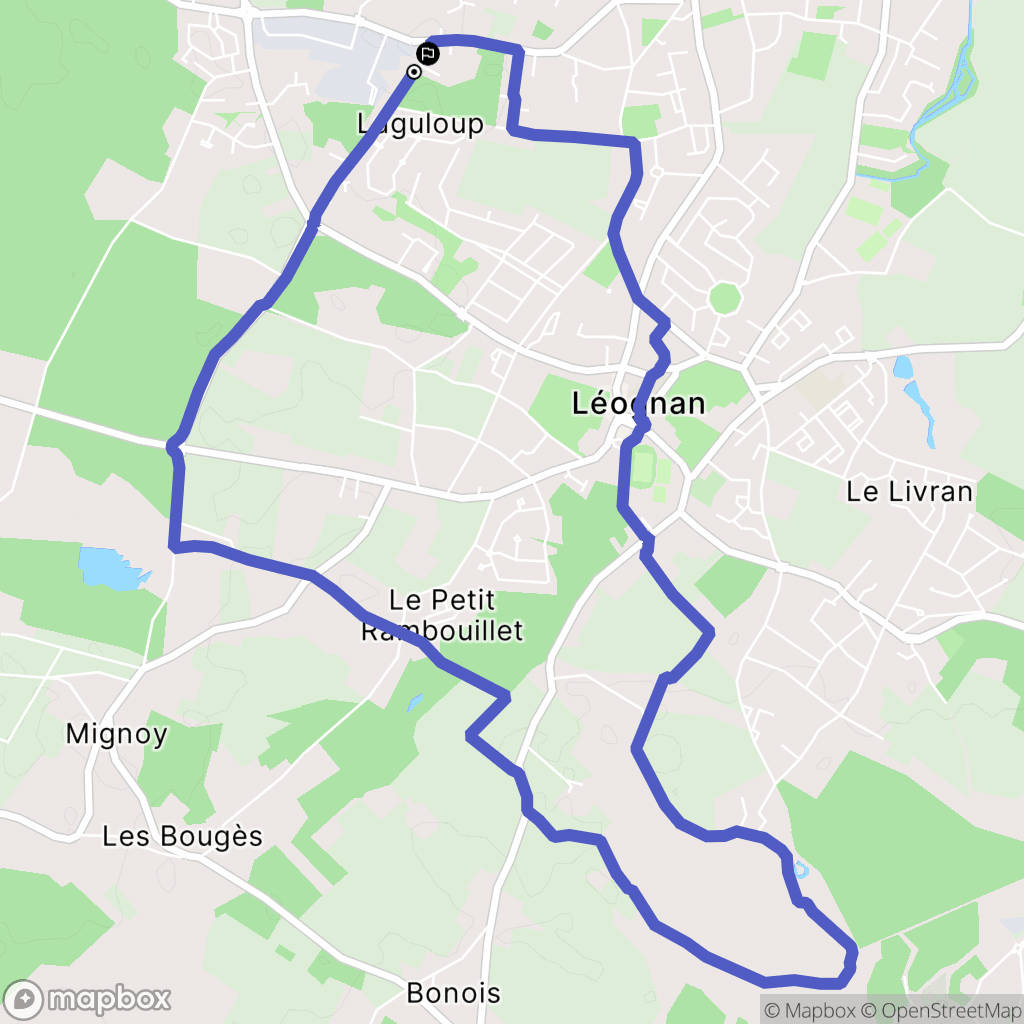 Léognan : carte du parcours de randonnée - France