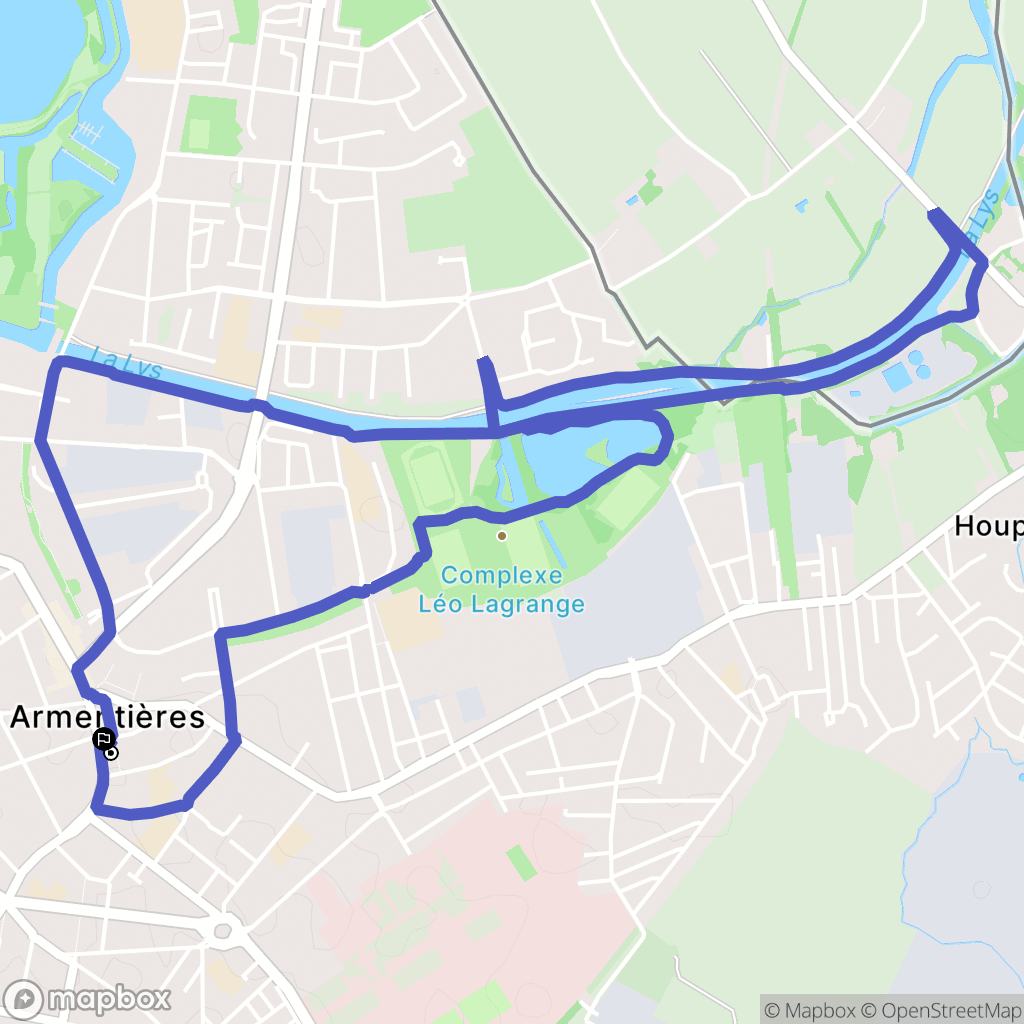 Armentières : carte du parcours de randonnée - France