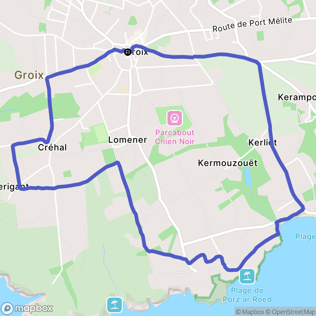 Groix : carte du parcours de randonnée - France