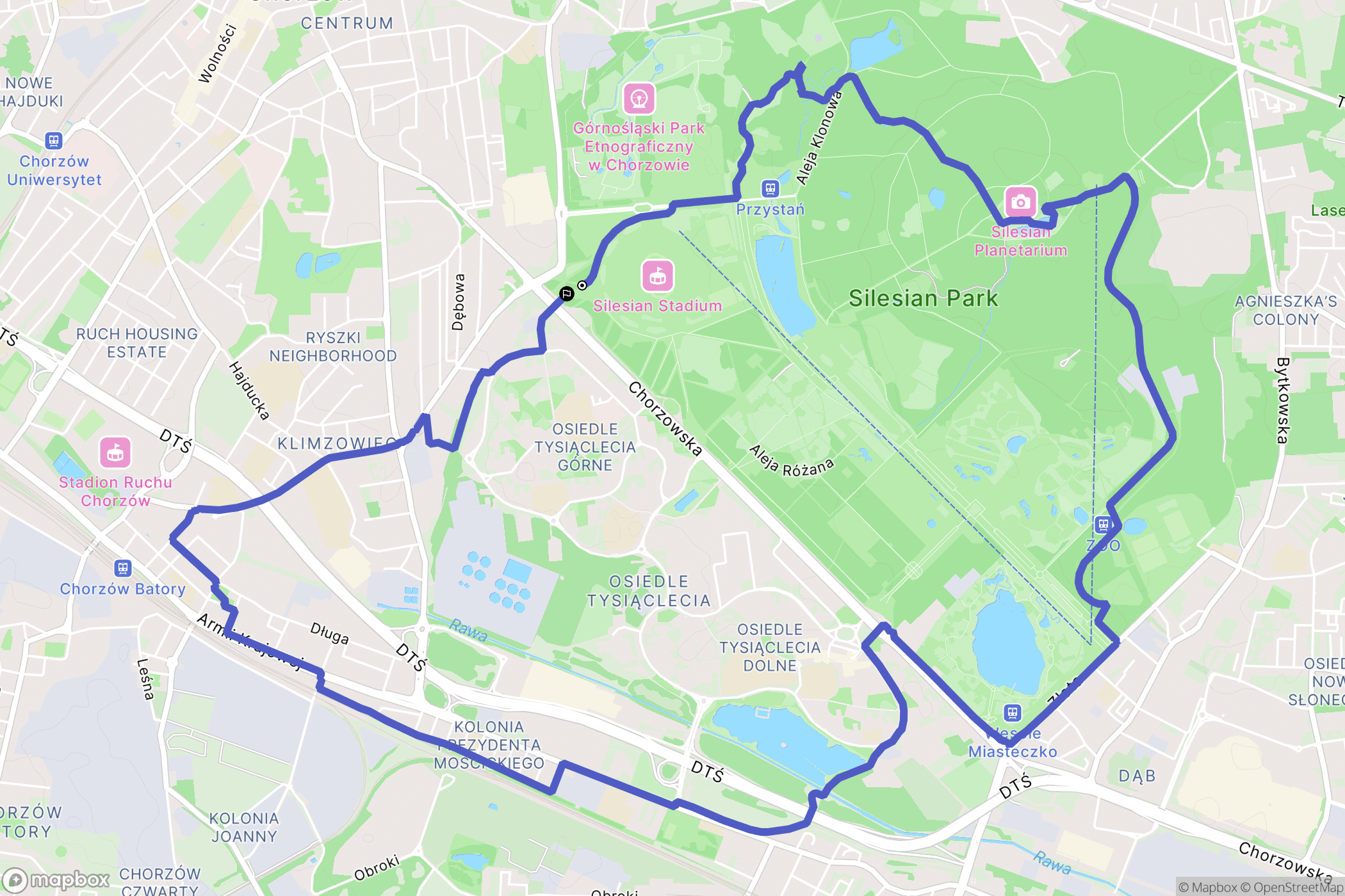 Katowice: mapa trasy - Poland