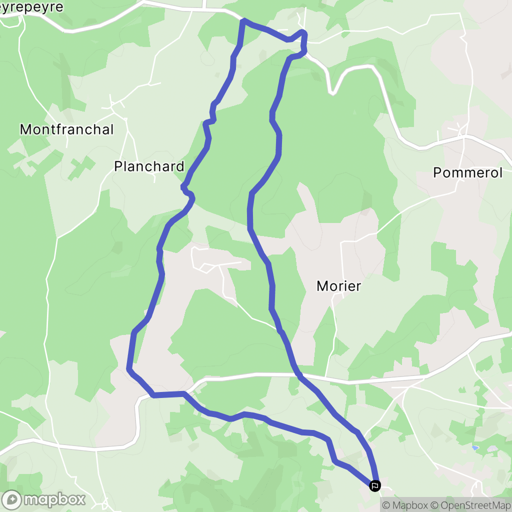 Rozier-Côtes-d'Aurec : carte du parcours de randonnée - France
