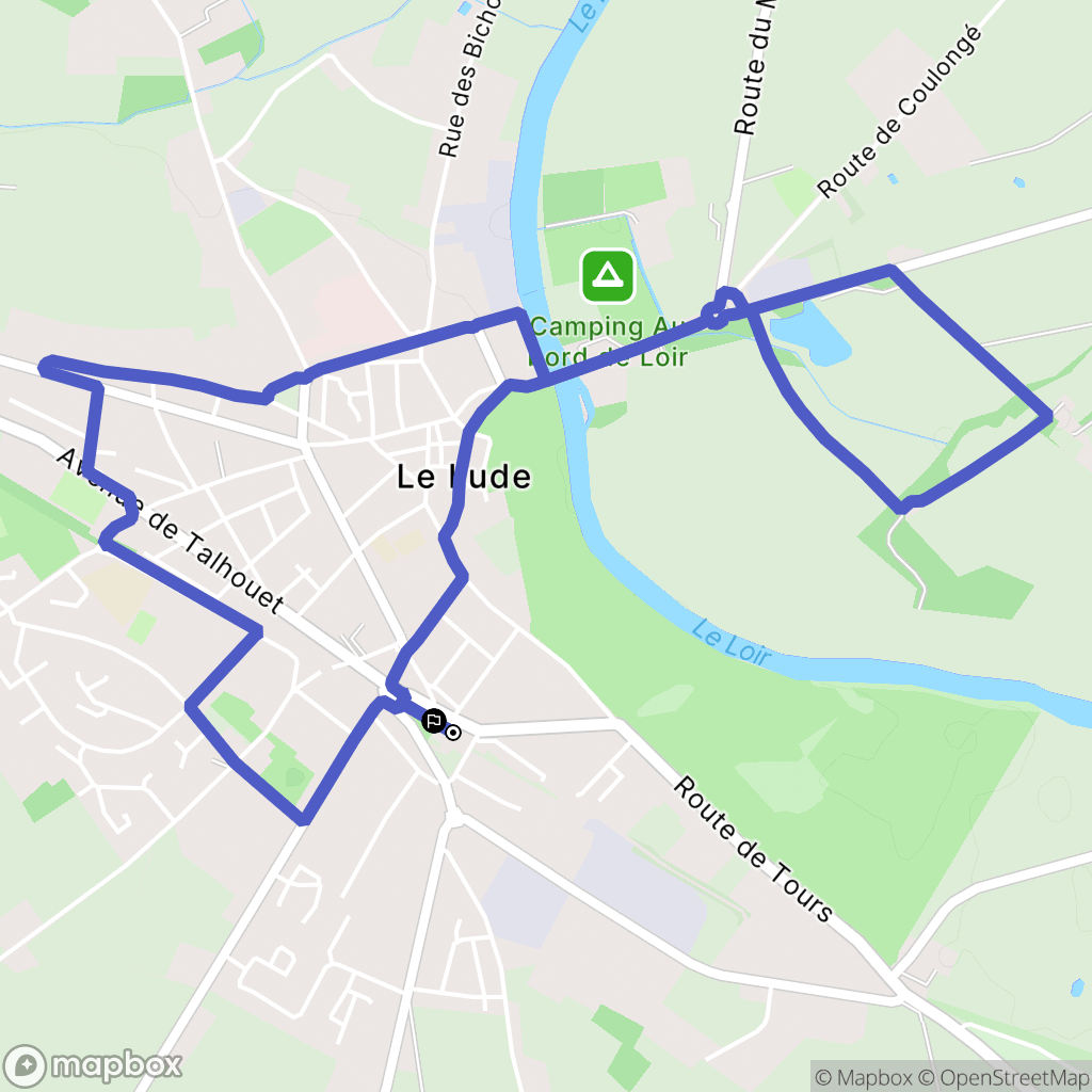Le Lude : carte du parcours de randonnée - France
