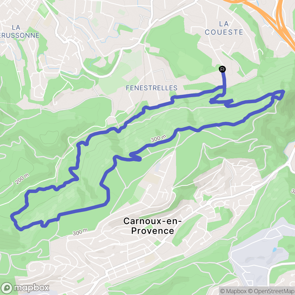 Aubagne : carte du parcours de randonnée - France