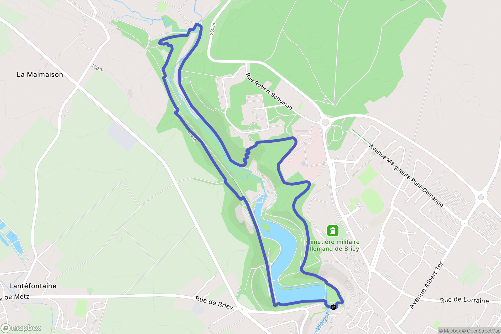 Val de Briey : carte du parcours de randonnée - France