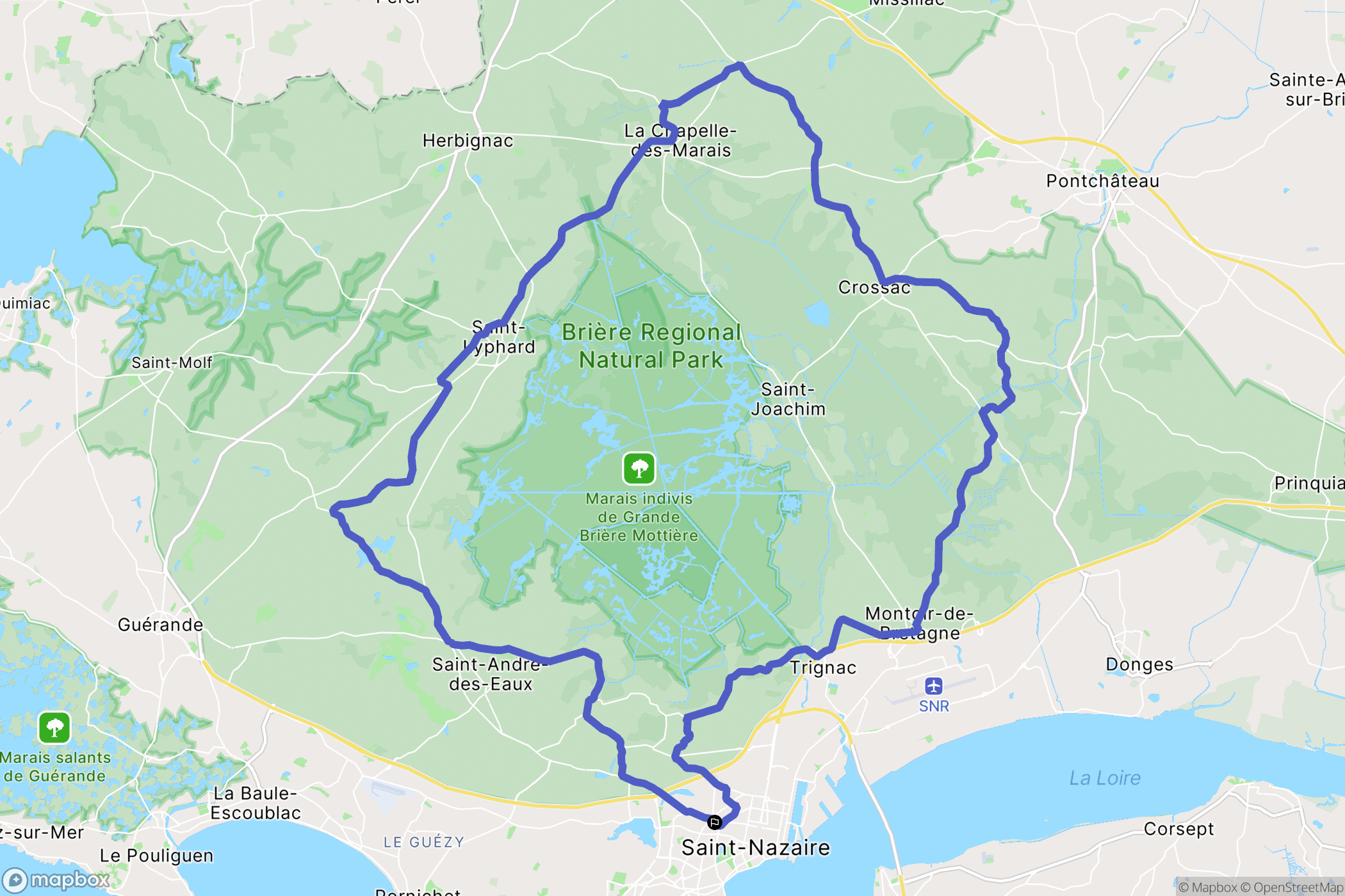 Saint-Nazaire : carte du parcours de randonnée - France
