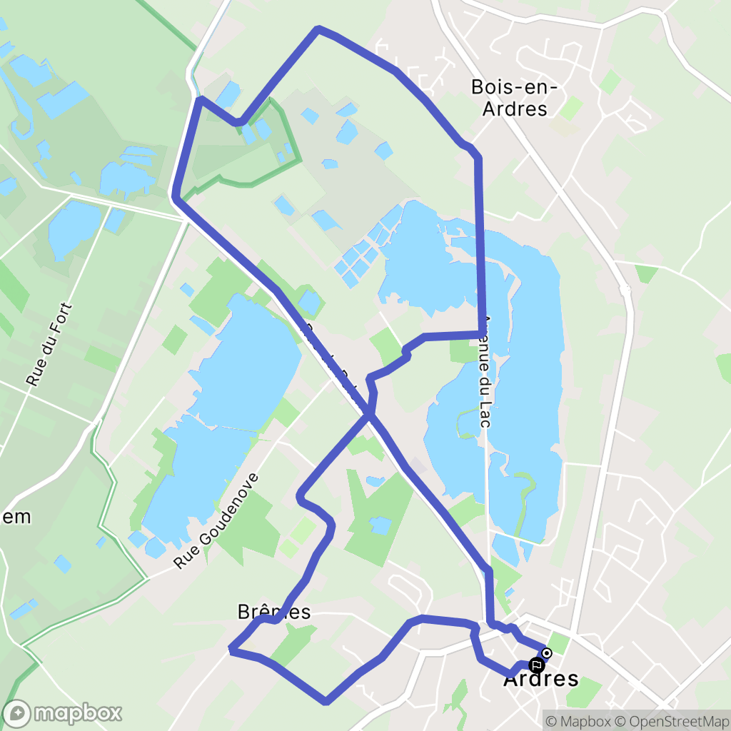 Ardres : carte du parcours de randonnée - France