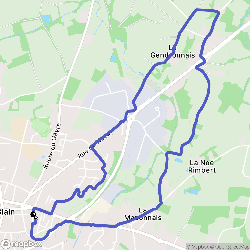 Blain : carte du parcours de randonnée - France
