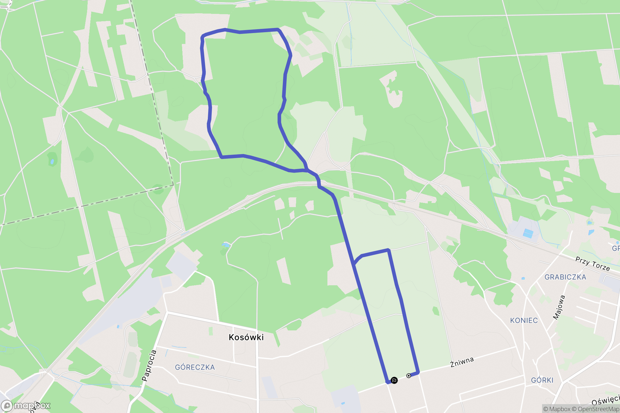 Libiąż: mapa trasy - Poland
