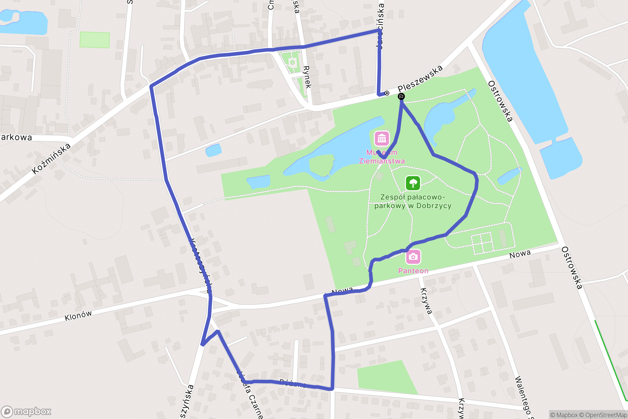 Dobrzyca: mapa trasy - Poland