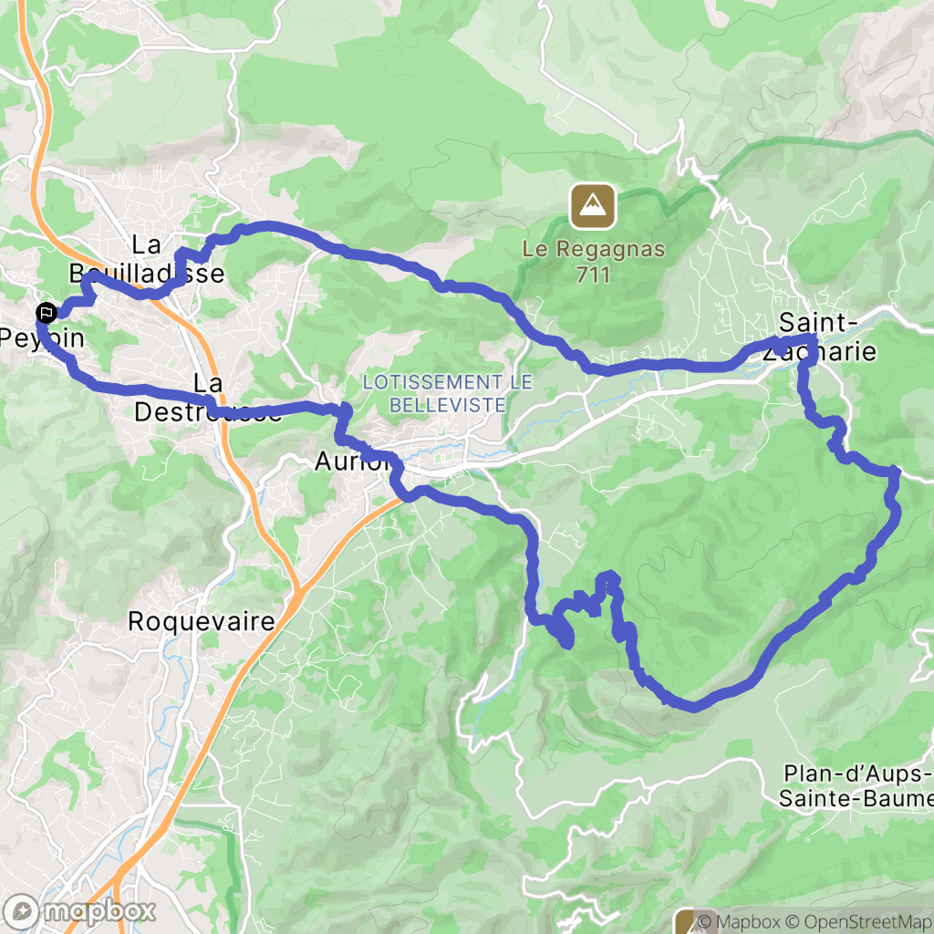 Peypin : carte du parcours de randonnée - France