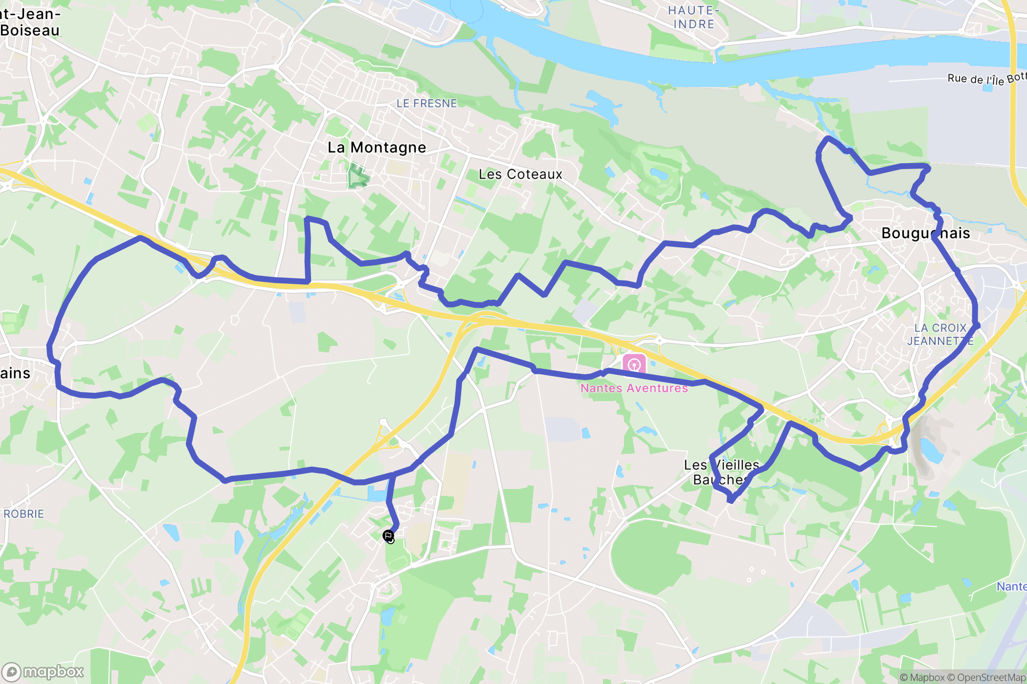 Bouaye : carte du parcours de randonnée - France