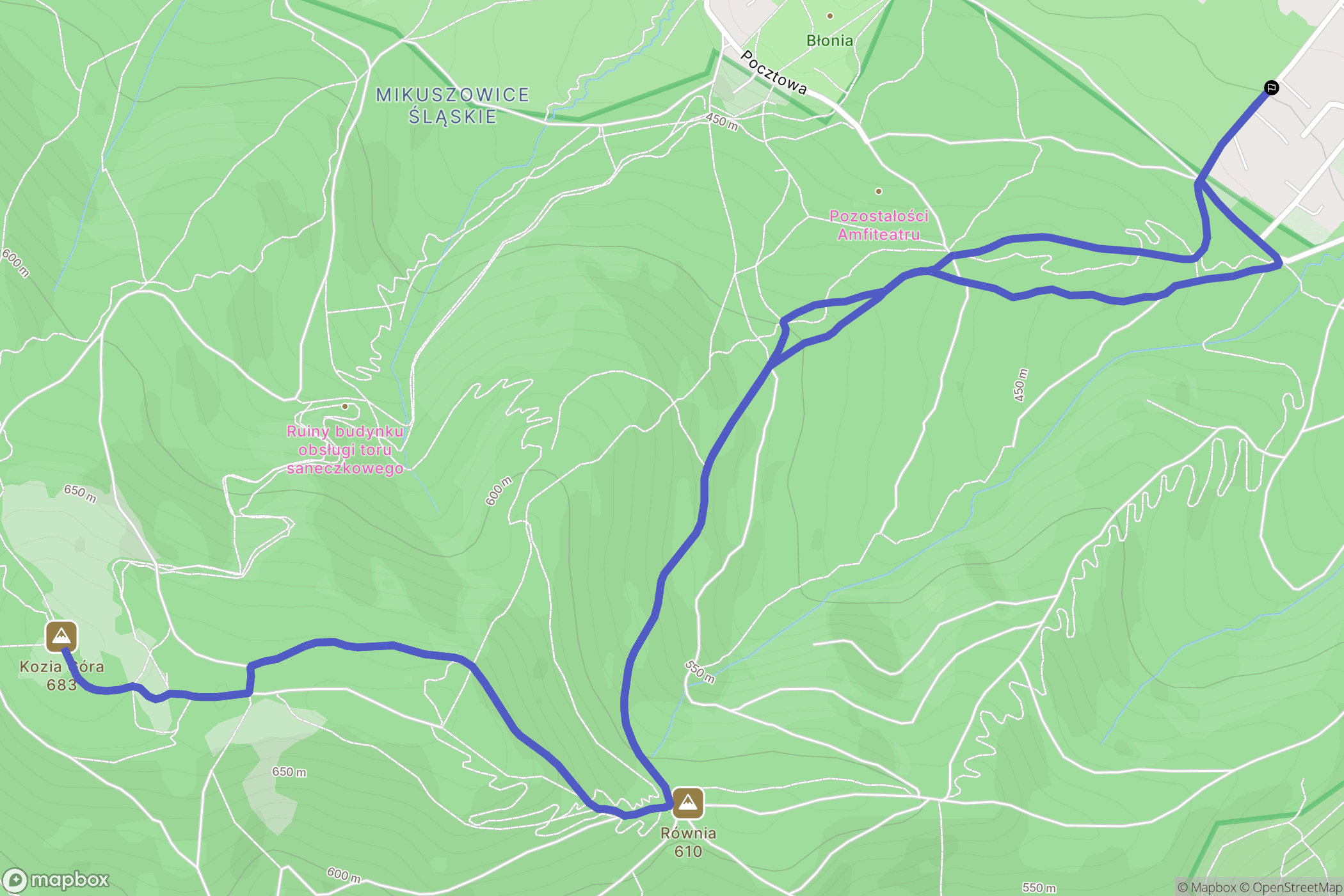 Bielsko-Biała: mapa trasy - Poland