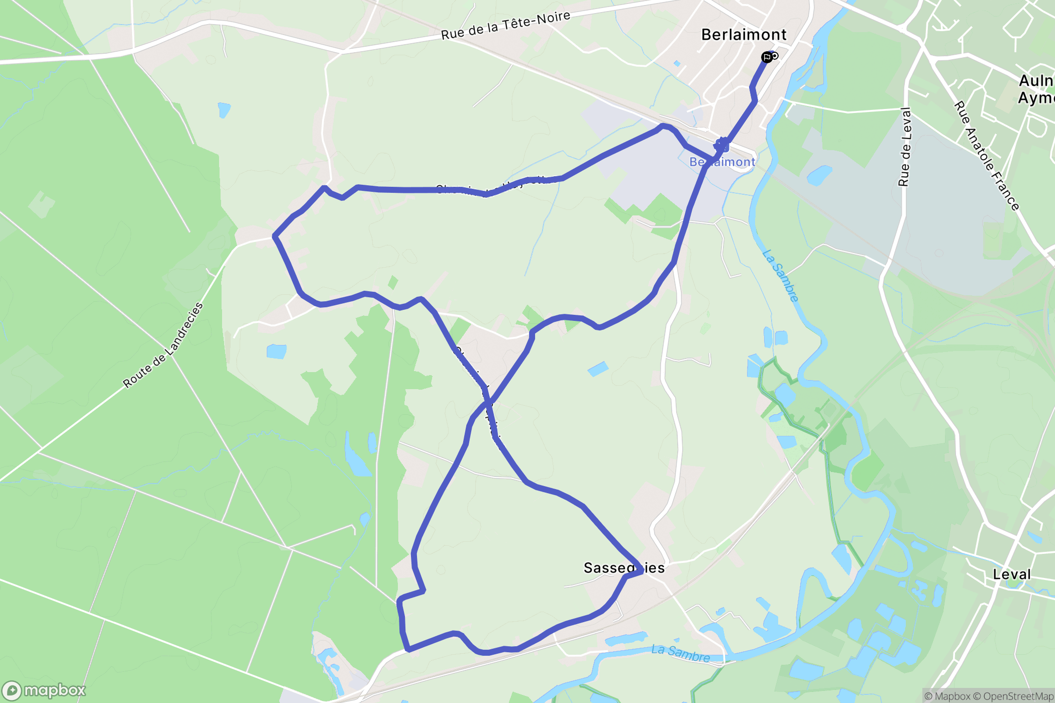 Berlaimont : carte du parcours de randonnée - France