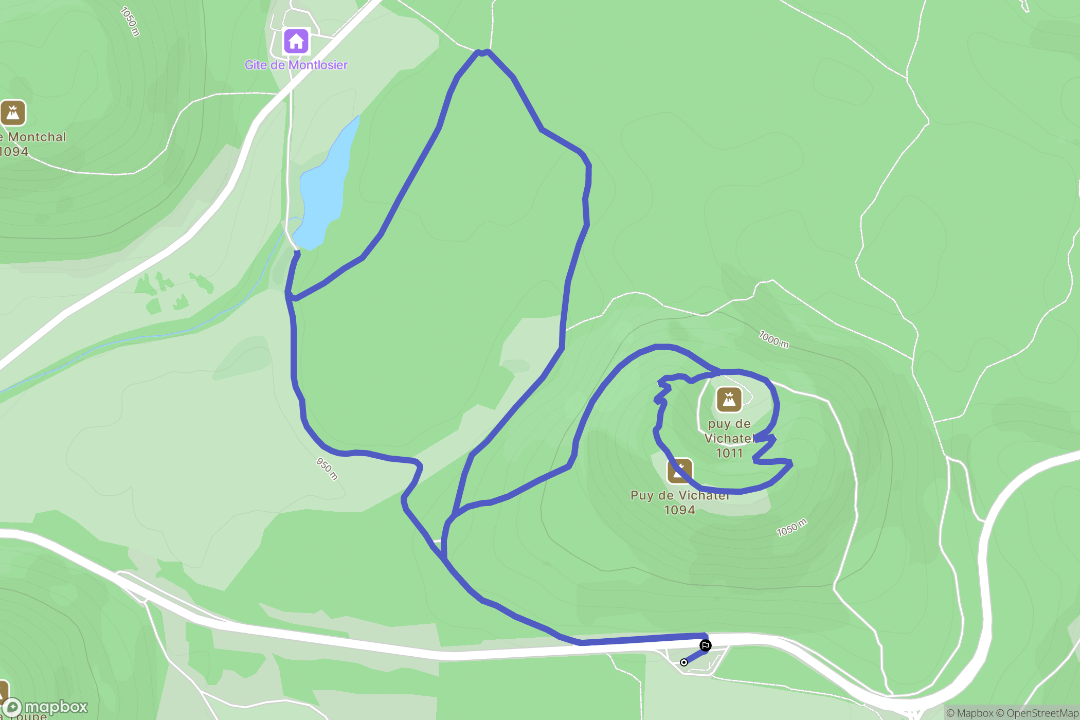 Aydat : carte du parcours de randonnée - France