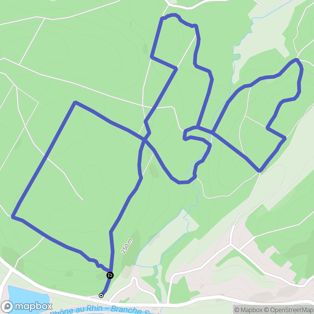 Osselle-Routelle : carte du parcours de randonnée - France