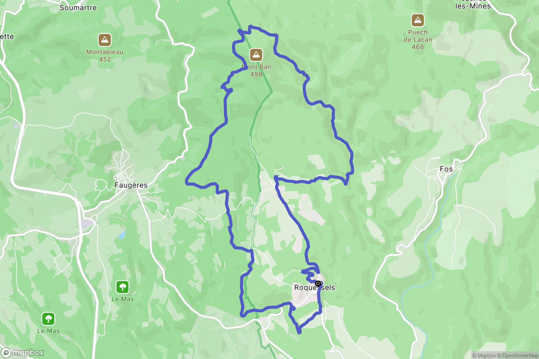 Roquessels : carte du parcours de randonnée - France