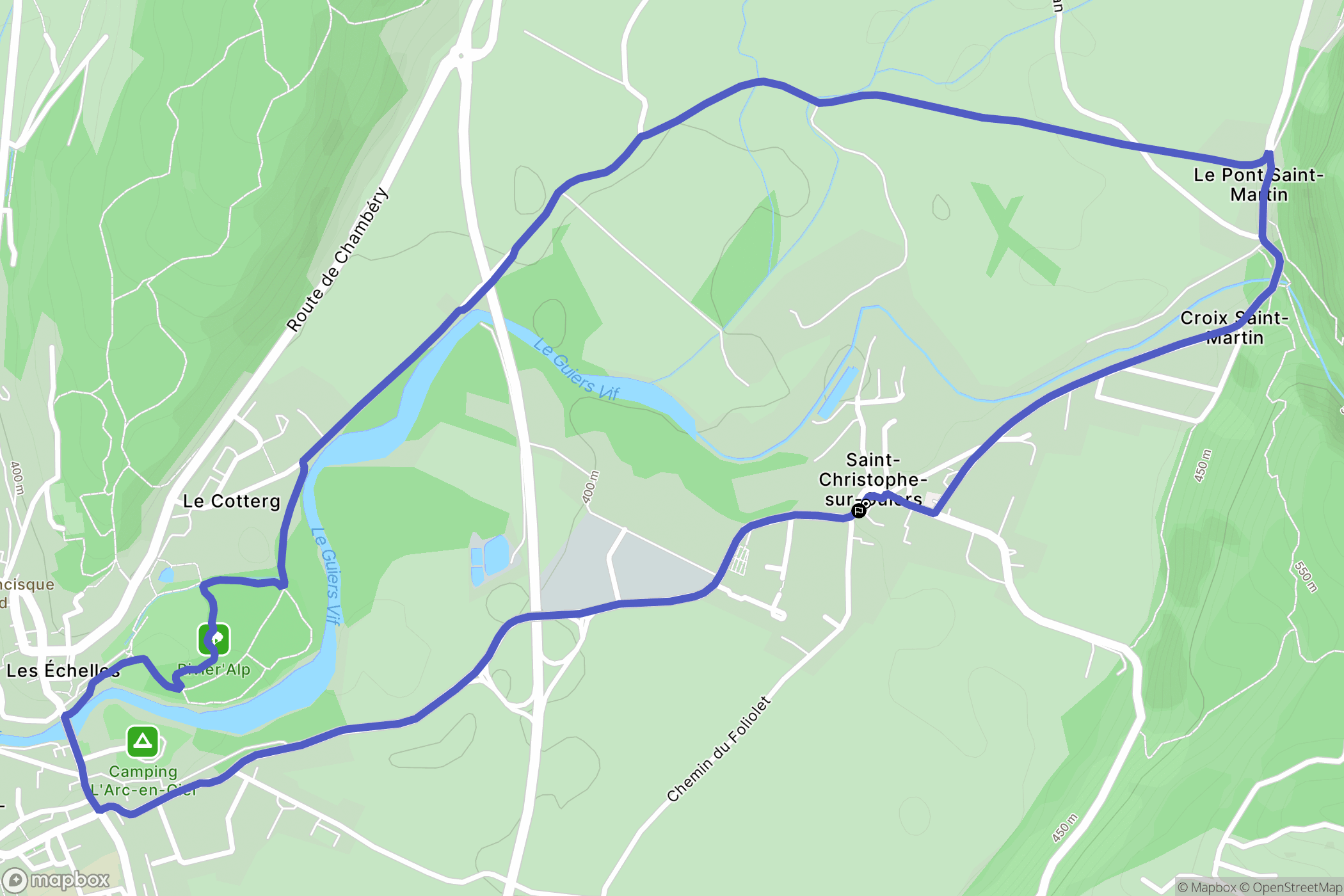Saint-Christophe-sur-Guiers : carte du parcours de randonnée - France