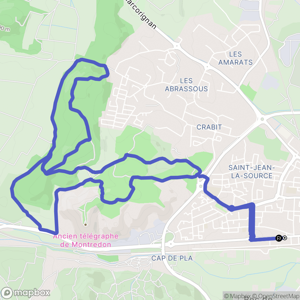 Narbonne : carte du parcours de randonnée - France