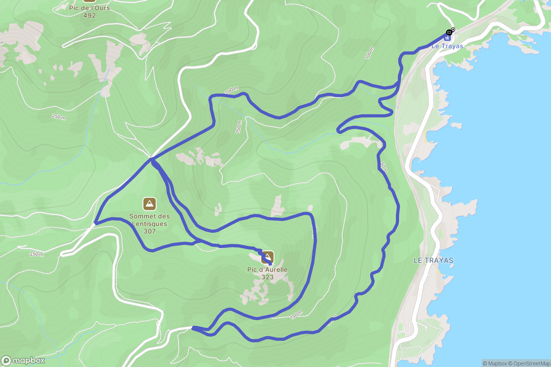 Saint-Raphaël : carte du parcours de randonnée - France