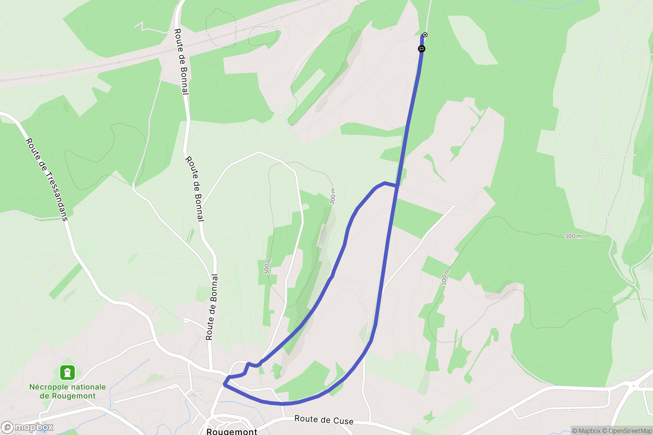 Rougemont : carte du parcours de randonnée - France