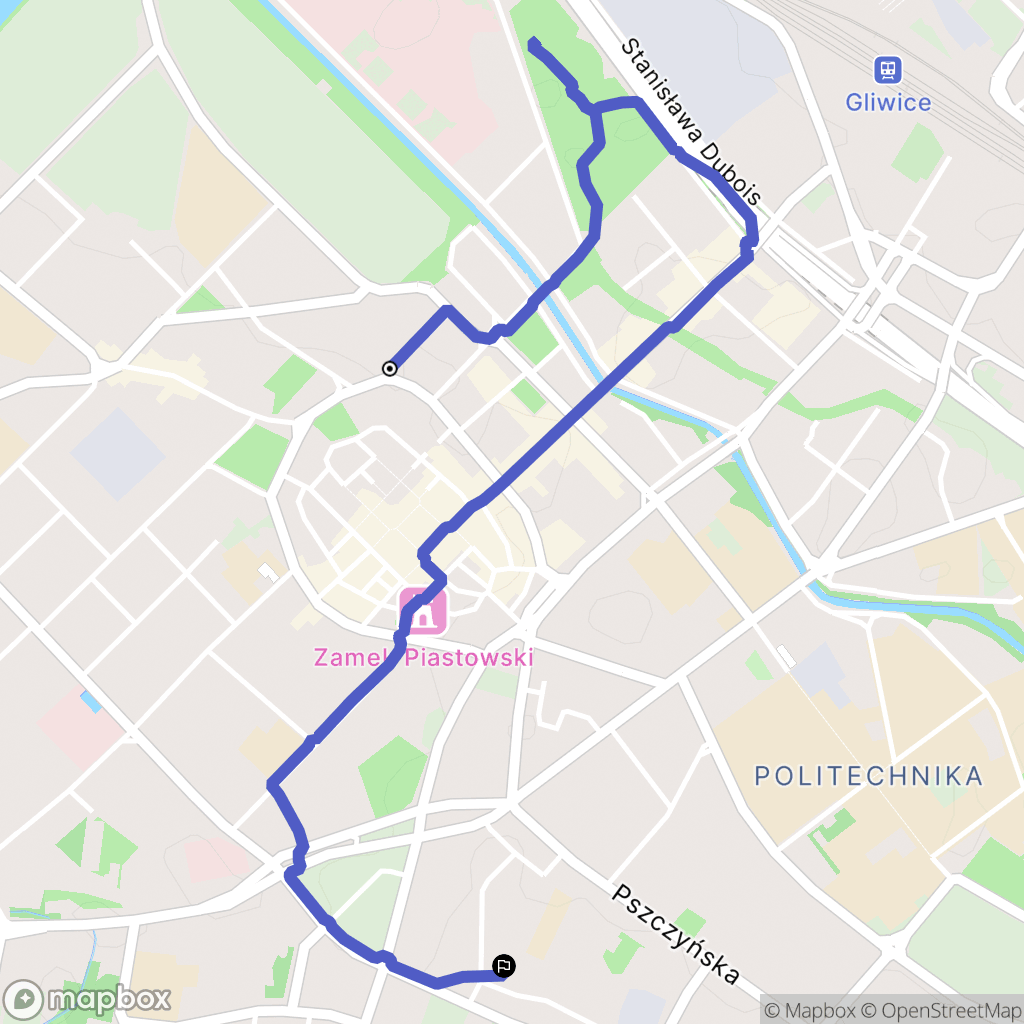 Gliwice: mapa trasy - Poland