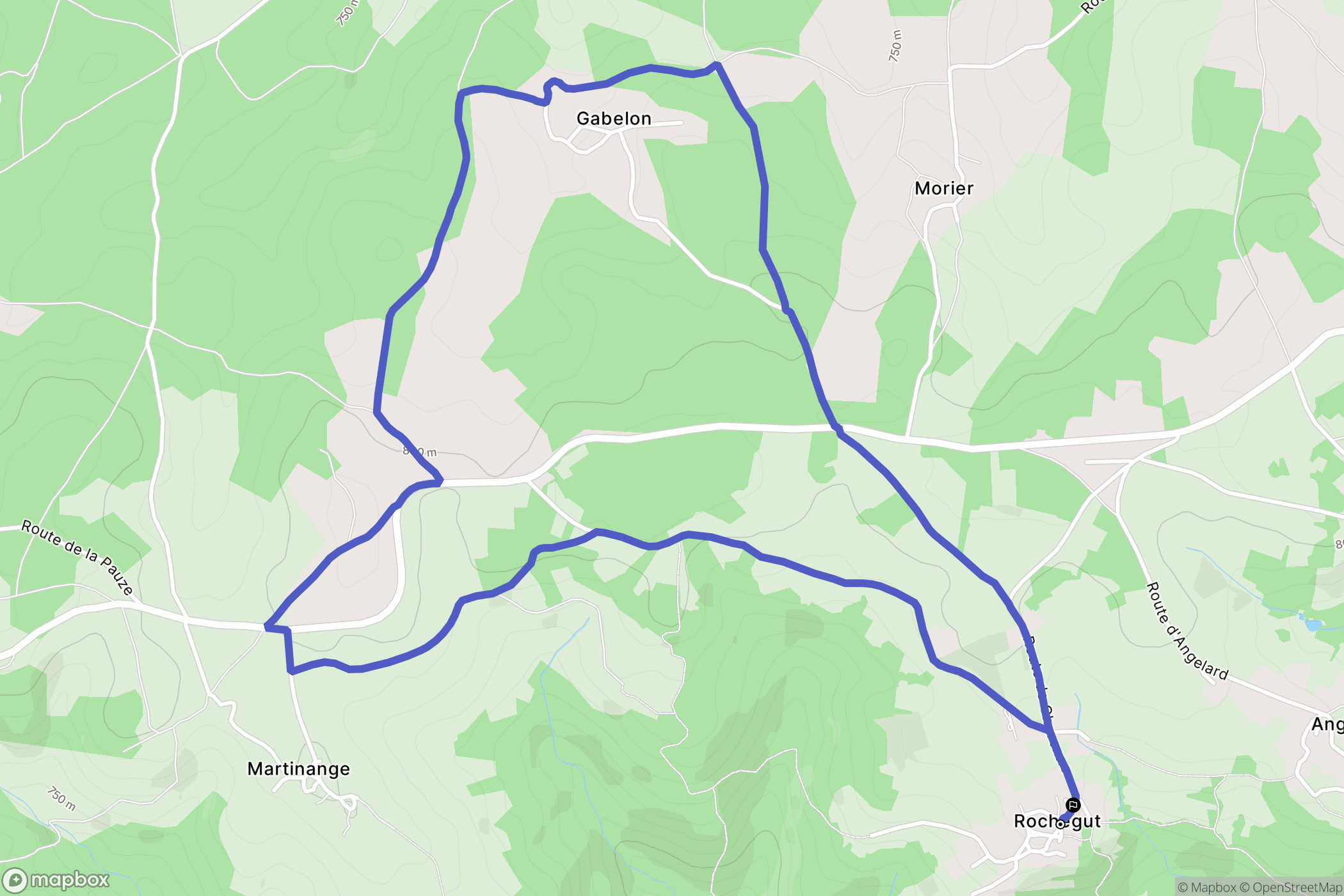 Rozier-Côtes-d'Aurec : carte du parcours de randonnée - France